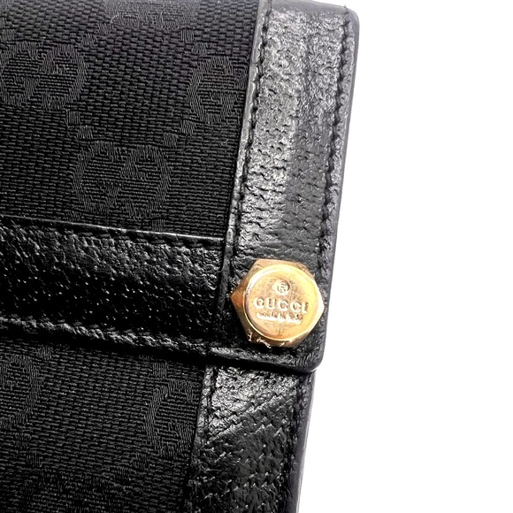 Authentic GUCCI Black Monogram Canvas x Leather Long Wallet - Picture 3 of 9